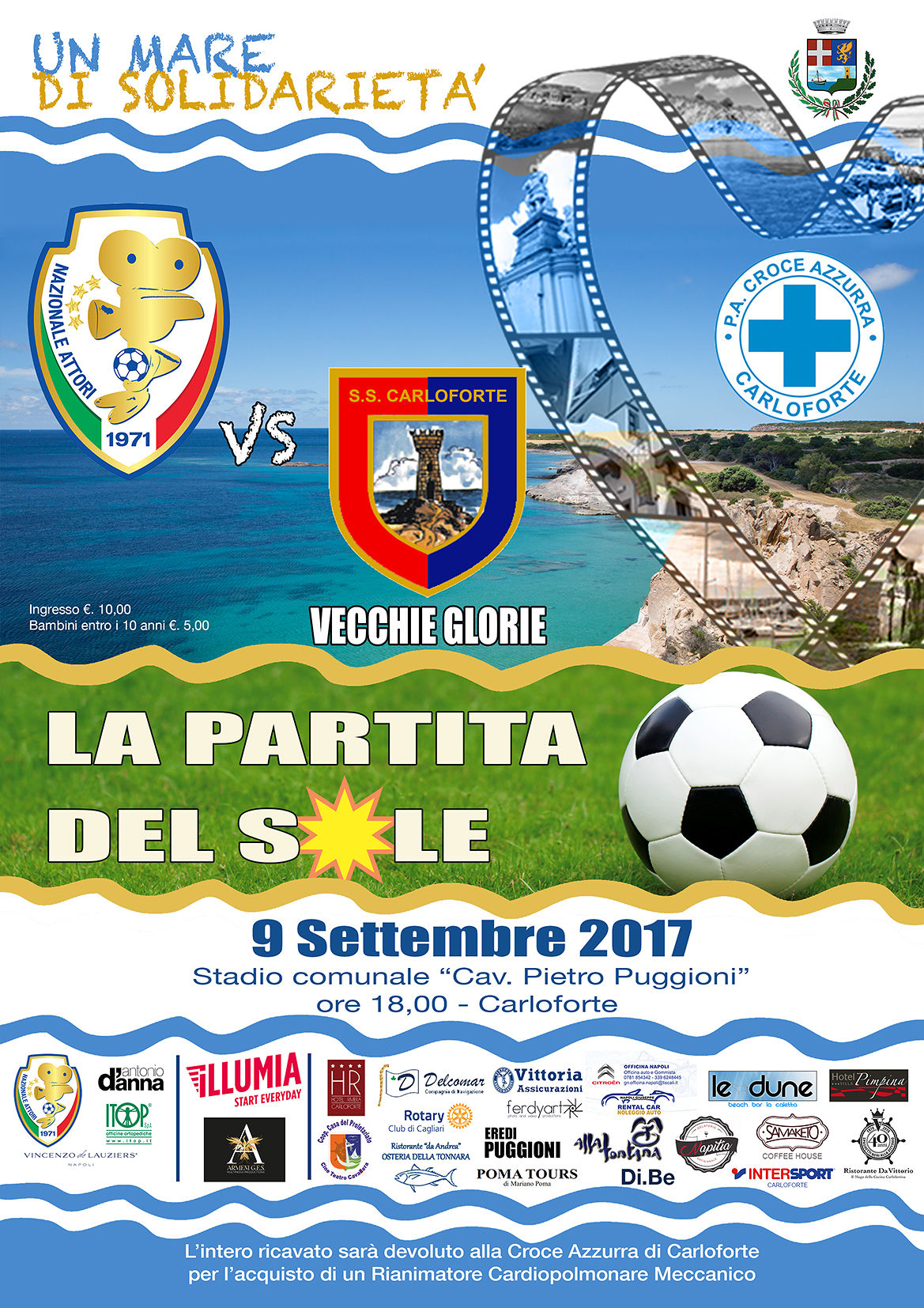 A Carloforte partita di solidarietà con la Nazionale Attori 1971