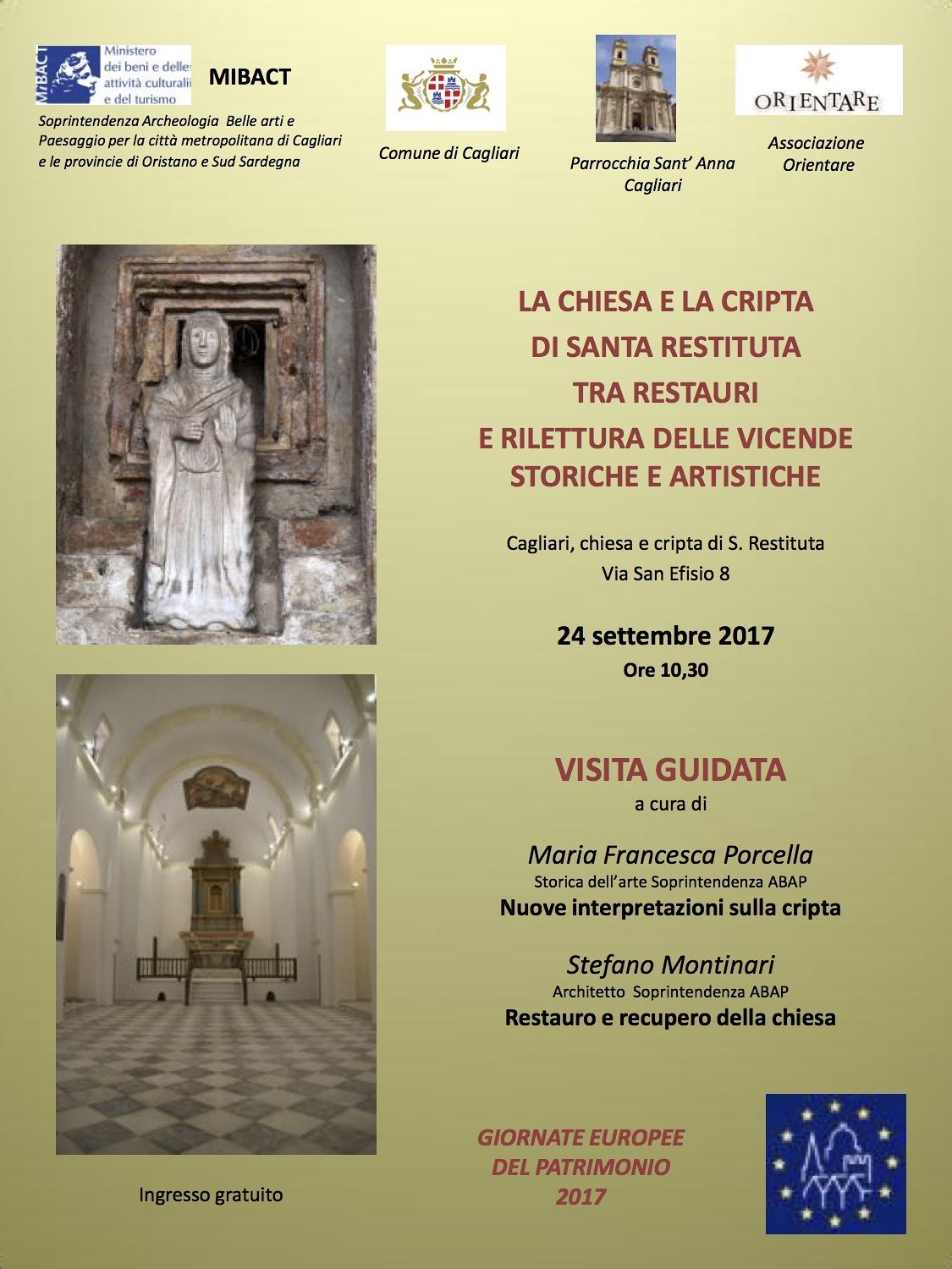 Giornate europee del patrimonio 2017: gli appuntamenti in Sardegna