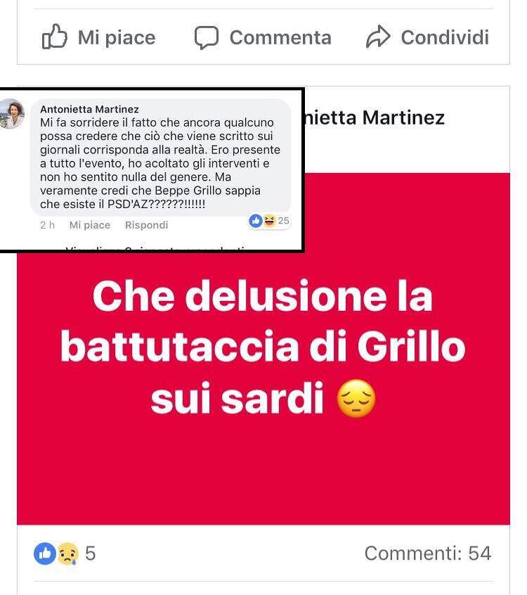 Martinez “difende” Grillo: “Ma davvero pensate che conosca il Psd’Az?”