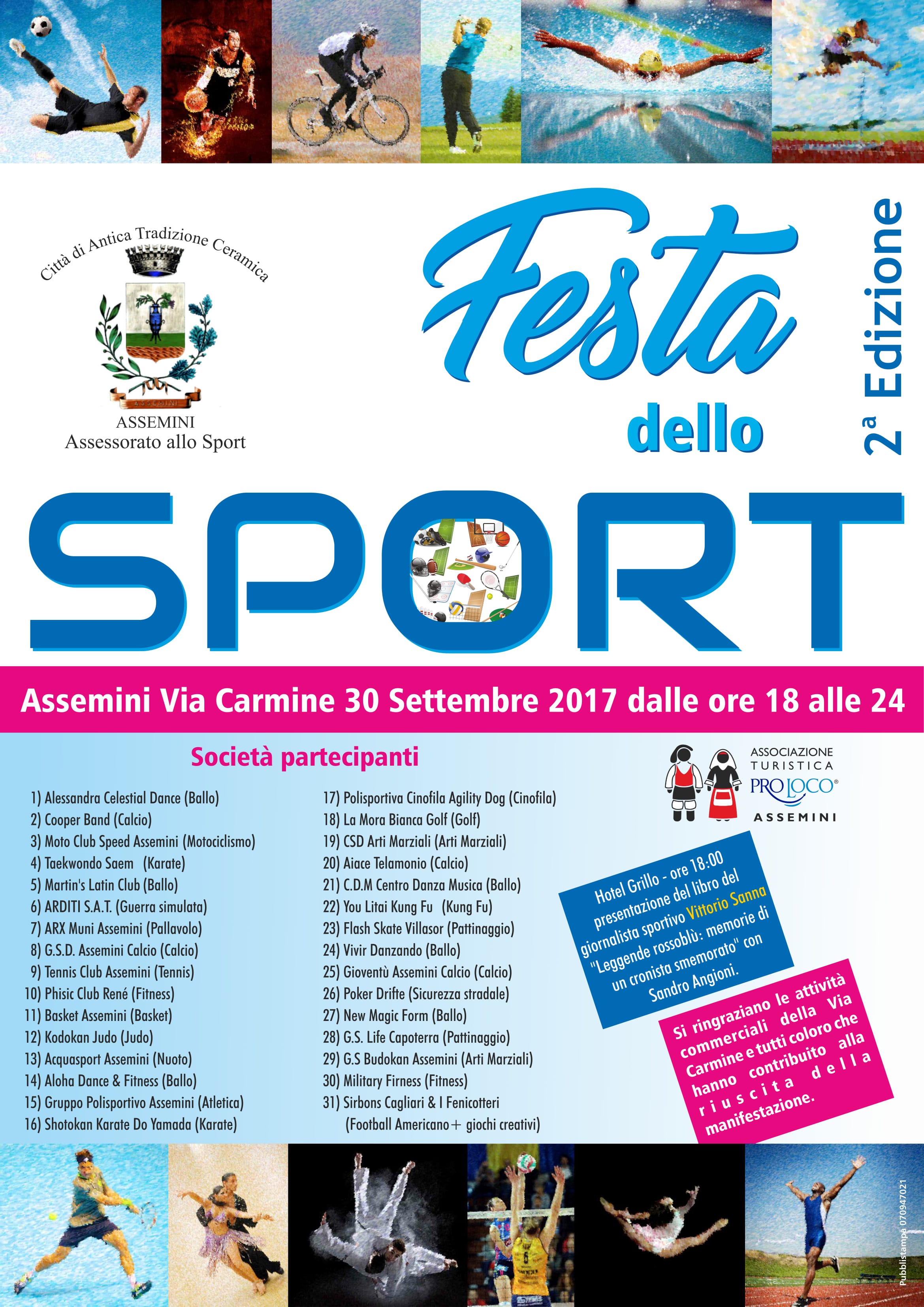 Assemini, sabato tutti in strada: è la Festa dello Sport