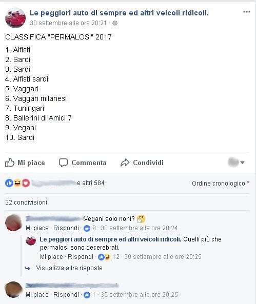“Gli automobilisti più permalosi? I sardi”. E su Facebook piovono anche insulti