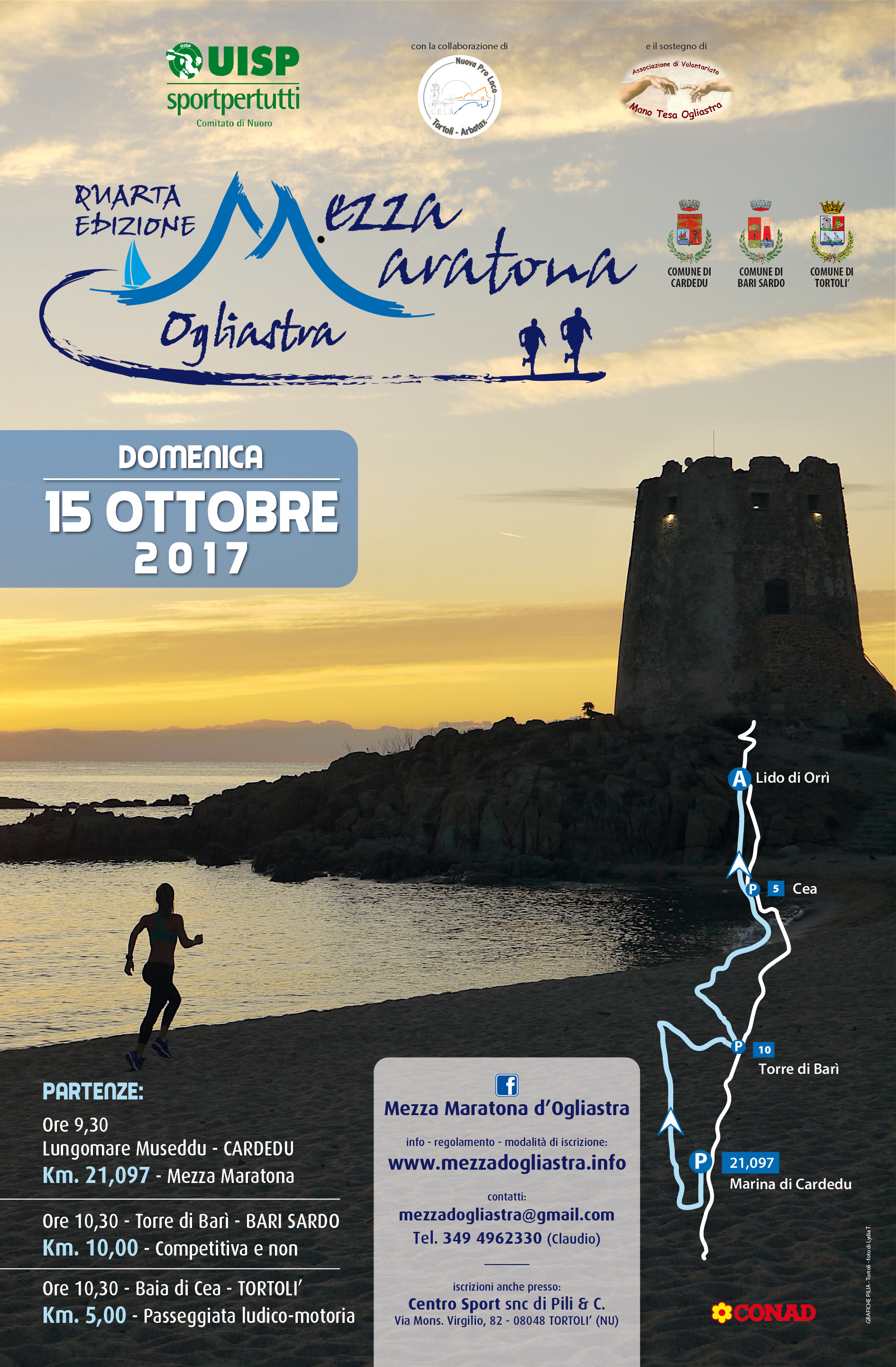 4^ edizione per la Mezza maratona d’Ogliastra domenica 15 ottobre