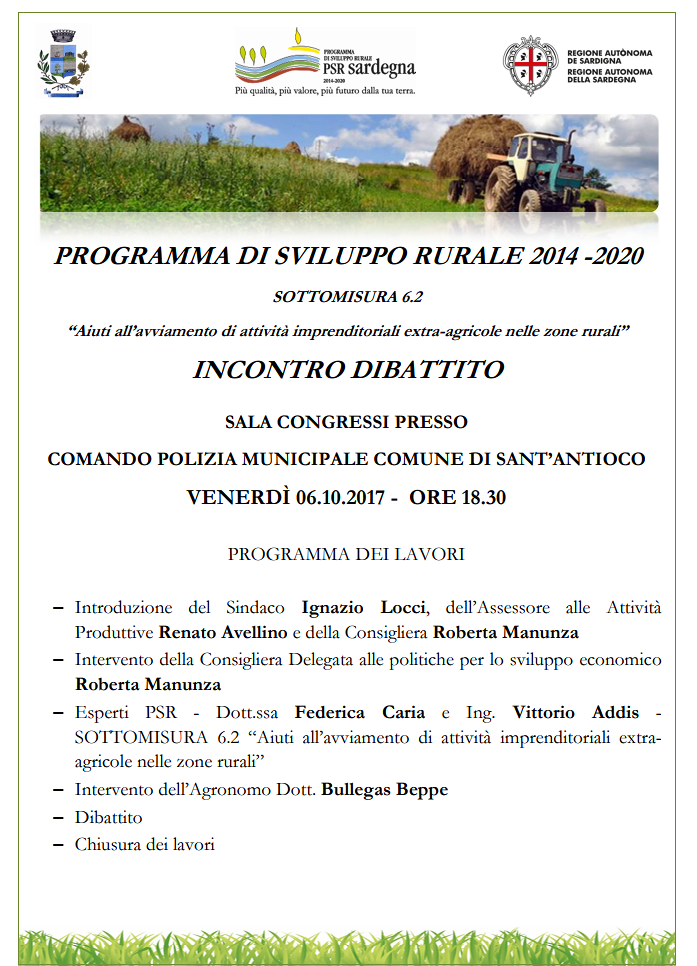 Avviamento di attività imprenditoriali extra-agricole, dibattito a Sant’Antioco