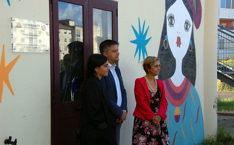 Cagliari, in via Monte Acuto il murale dedicato al benessere psicologico