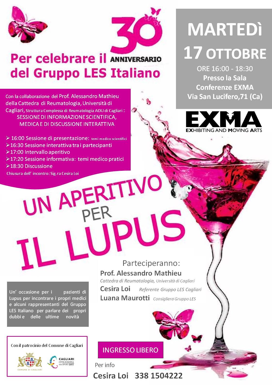 “Aperitivo con il lupus”, evento di sensibilizzazione a Cagliari