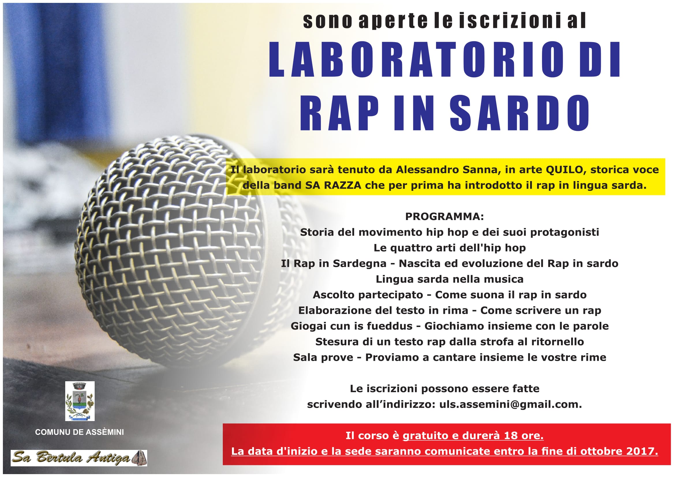 Laboratorio di rap in sardo, sono aperte le iscrizioni