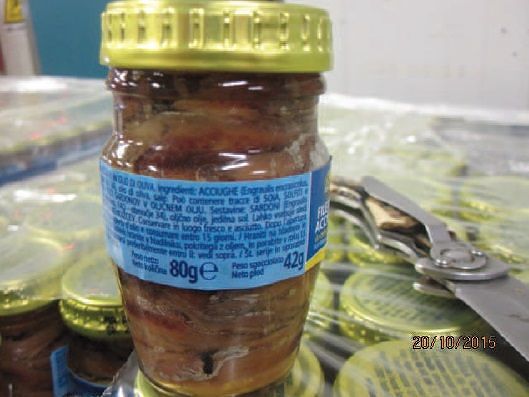 Istamina nei barattoli, Eurospin richiama un lotto di filetti di acciughe