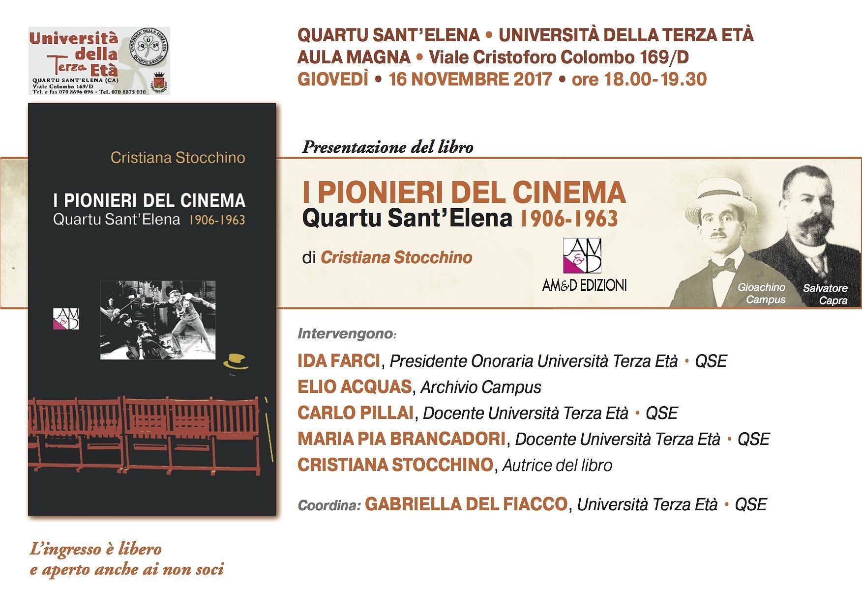 “I pionieri del cinema”, presentazione a Quartu