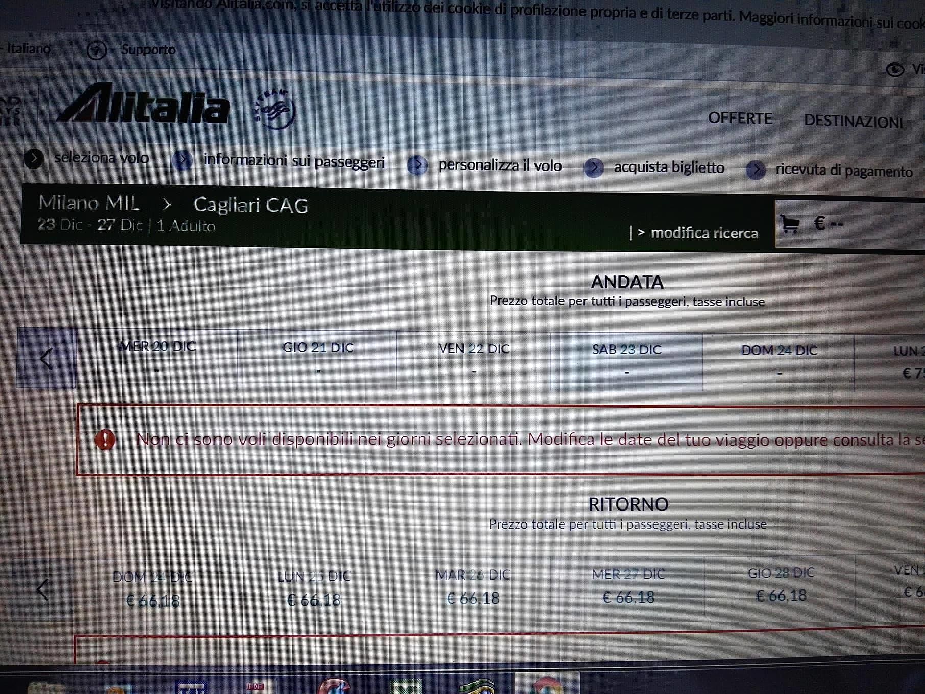 “Milano-Cagliari, voli già esauriti sotto Natale in continuità territoriale”