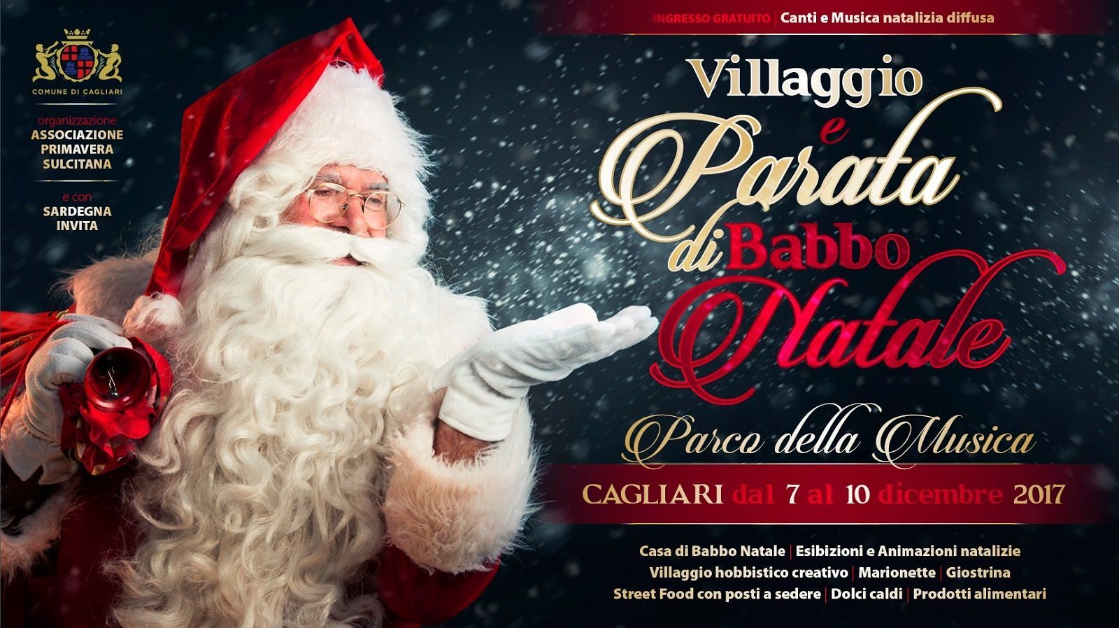 Cagliari, arriva al Parco della Musica il Villaggio e Parata di Babbo Natale