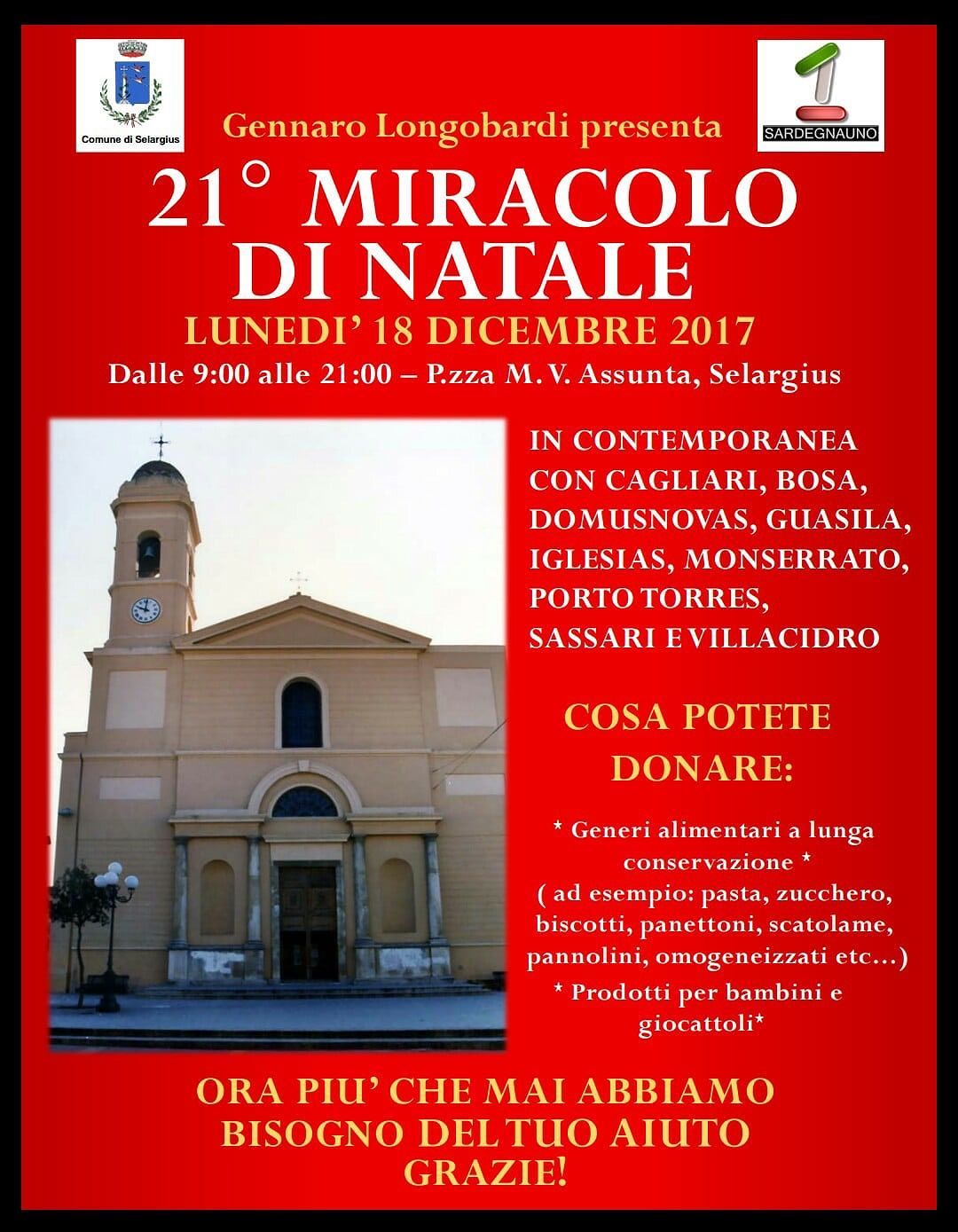 Il Miracolo di Natale si ripete e arriva anche a Selargius