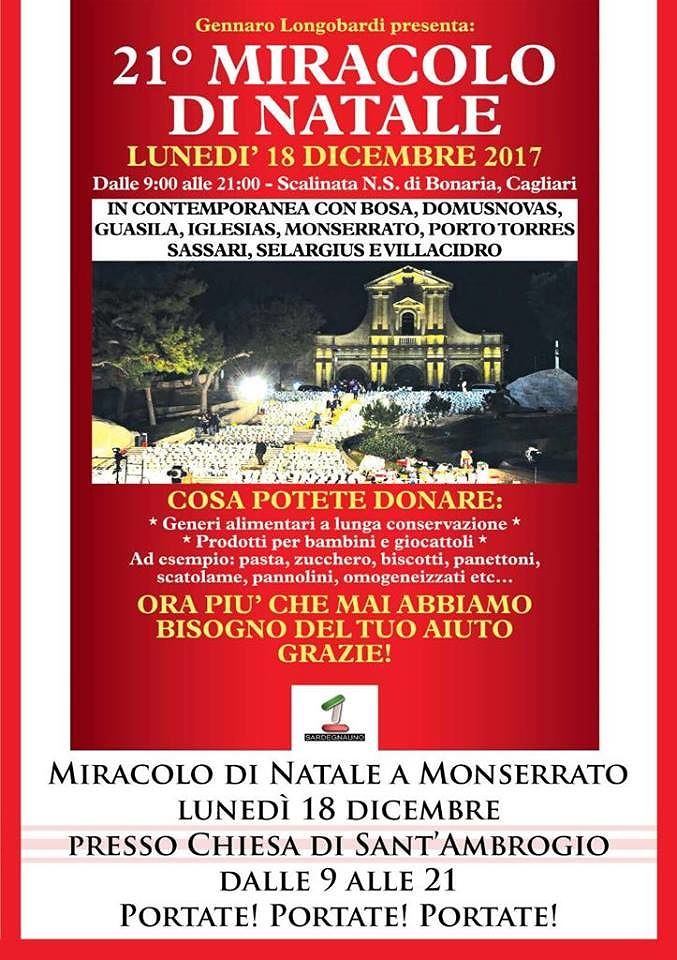 Miracolo di Natale a Monserrato, raccolta di doni per i bisognosi