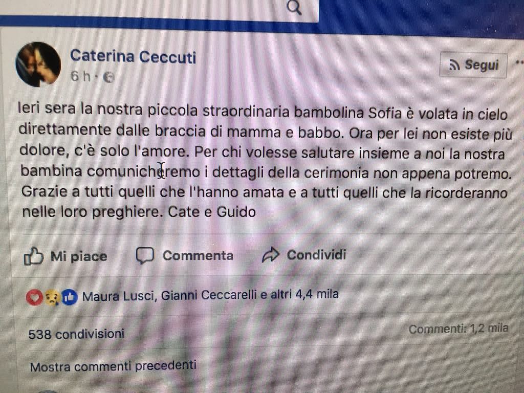 Ciao ciao Sofia, è morta la bambina simbolo del coraggio e della lotta alle malattie