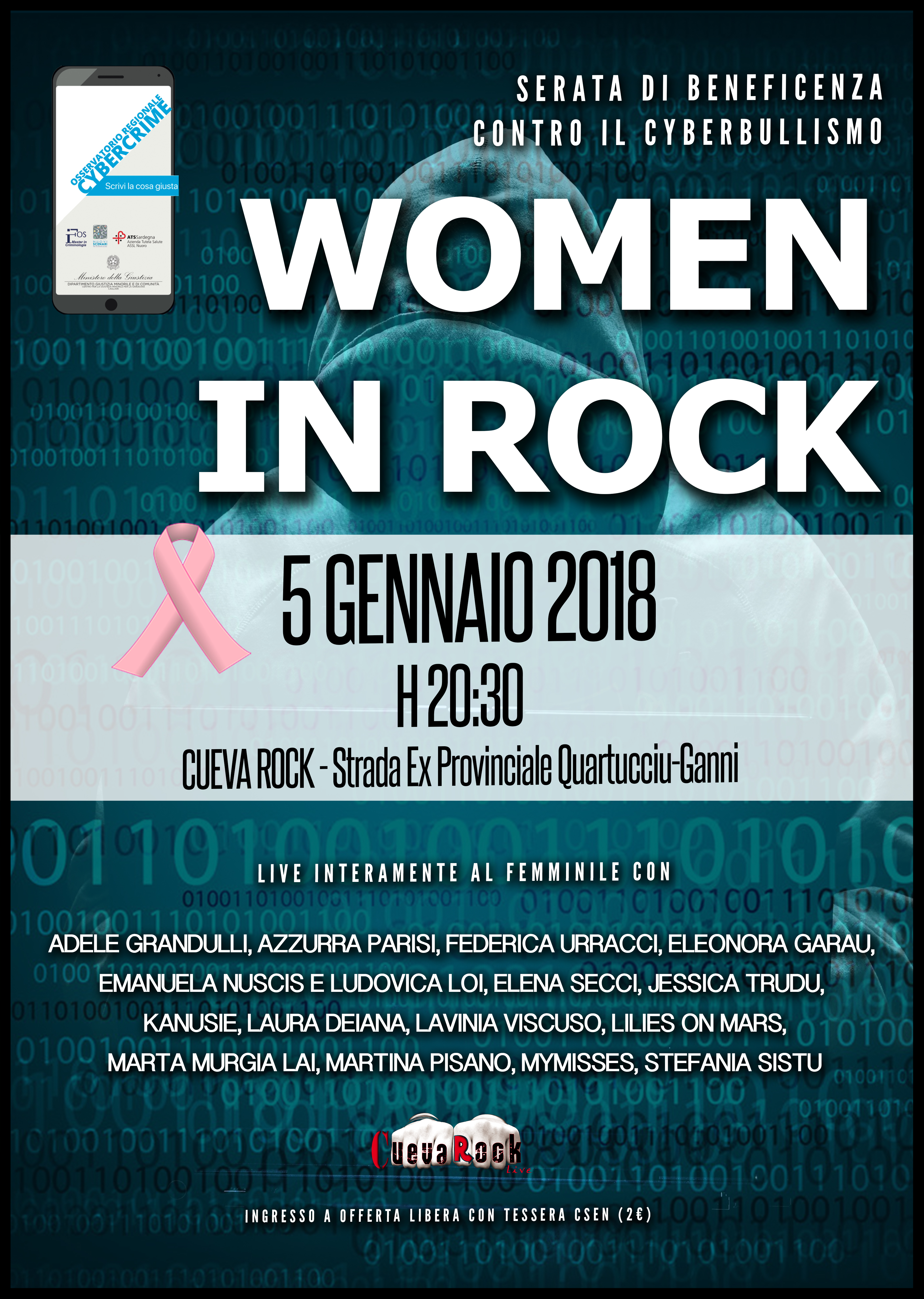 Quartucciu, “Women in Rock” contro il cyberbullismo