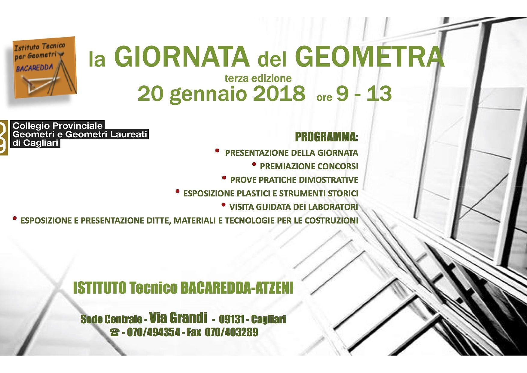 Giornata del Geometra, in concomitanza con l’Open Day al Bacaredda