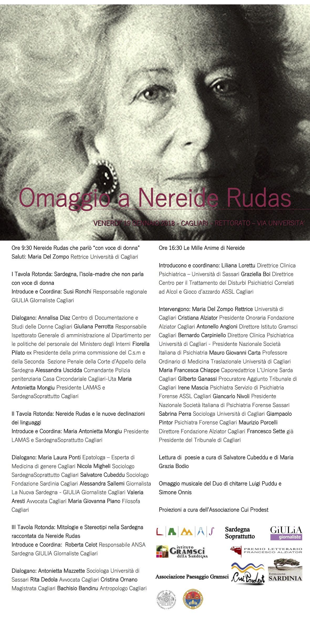 Università di Cagliari: omaggio a Nereide Rudas a un anno dalla scomparsa