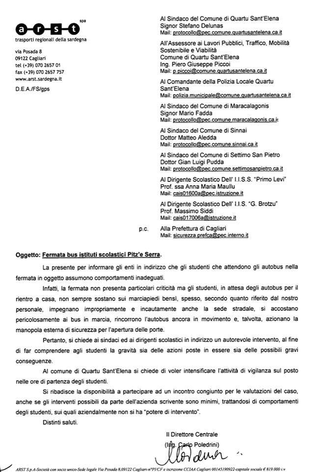 Pitz’e Serra, studenti rincorrono gli autobus: lettera preoccupata dell’Arst ai Comuni