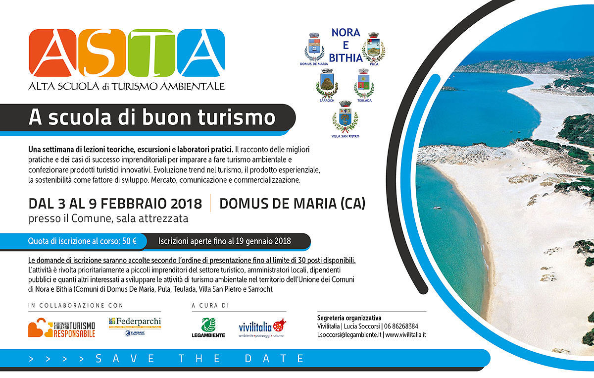 Sbarca in Sardegna l’Alta Scuola di Turismo Ambientale
