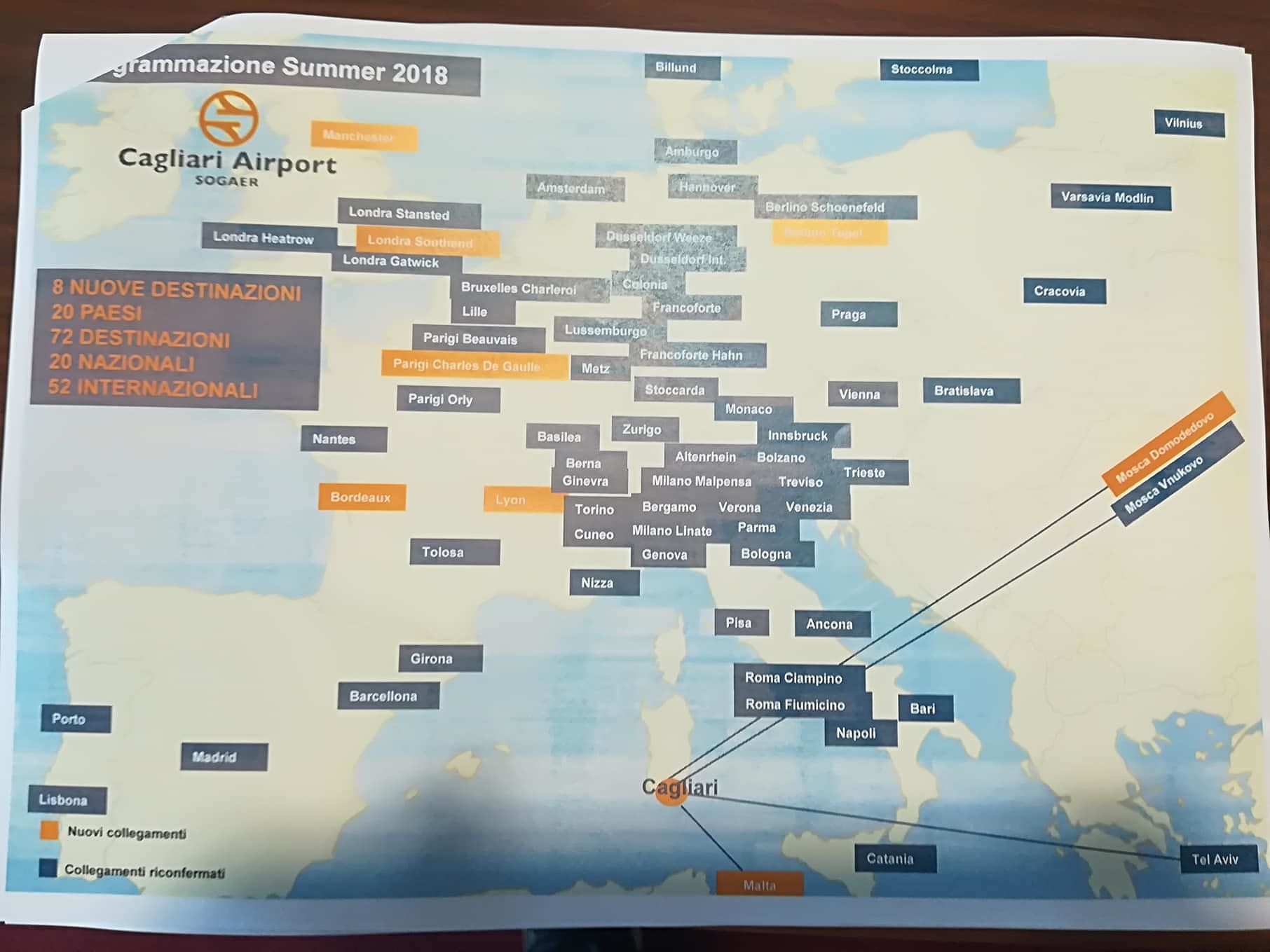 Cagliari, “decolla” l’estate: 8 nuove rotte dalla Spagna alla Russia