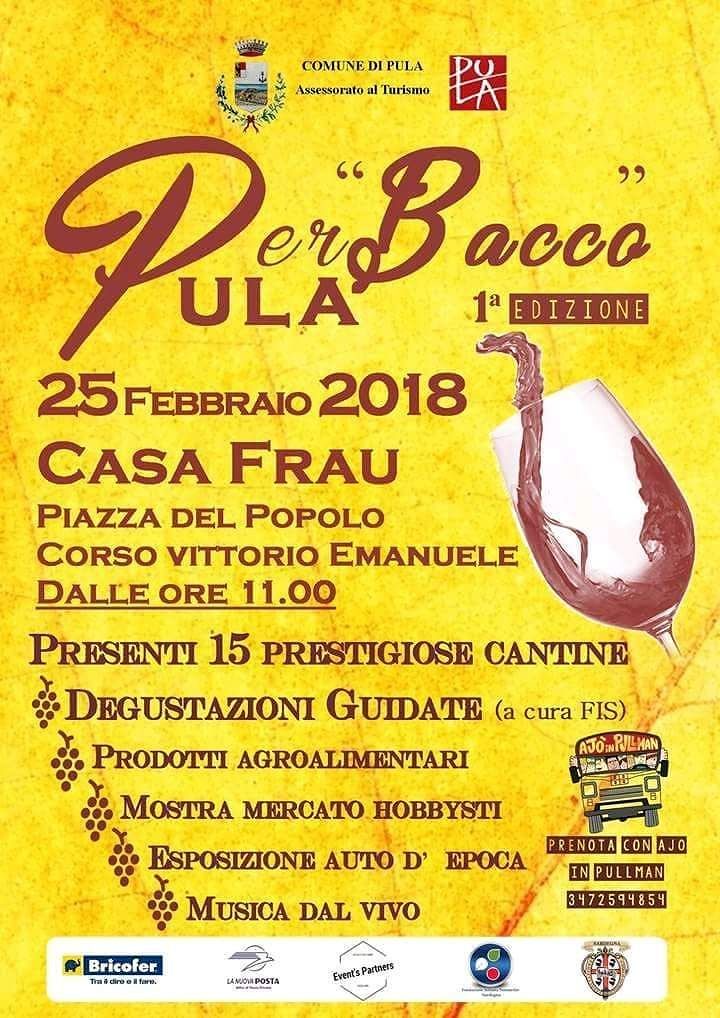 “Per Bacco”, domenica a Pula l’evento dedicato agli amanti del vino e dei buoni sapori