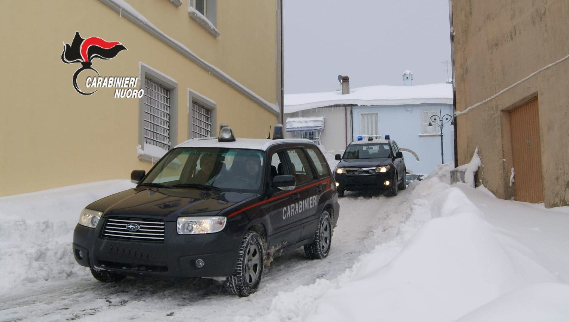 Emergenza neve, super lavoro per i carabinieri di Nuoro in tutta la provincia