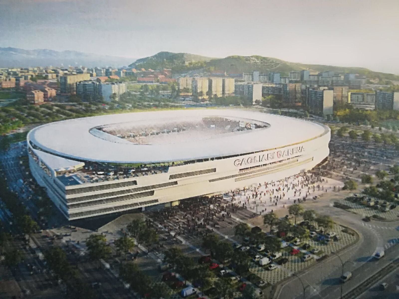 Lo stadio del Cagliari nel segno di Sciola e con un maxi hotel