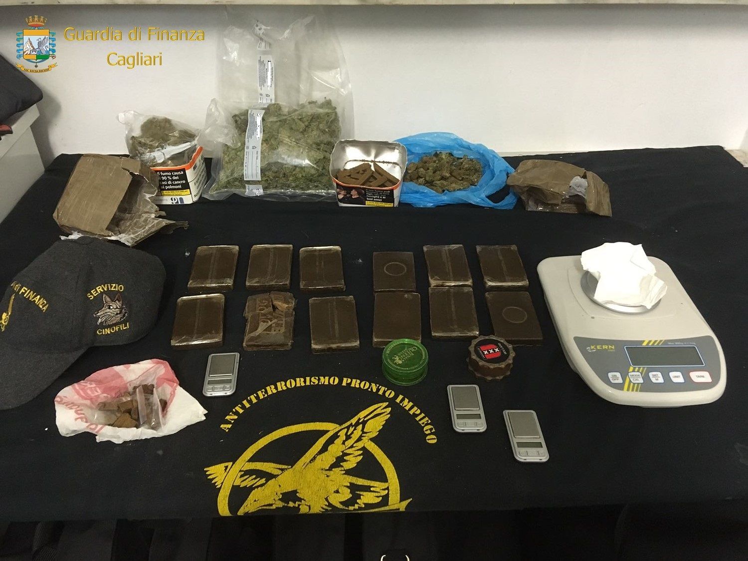 Quartu, 33enne trovato con 1,5 Kg di droga: arrestato dalla Finanza