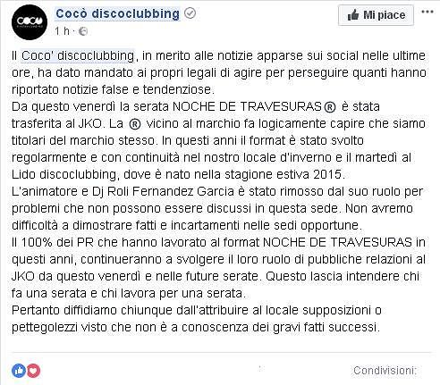 Cagliari, il Cocò: “Troppe polemiche sui social, ci tuteleremo nelle sedi legali”
