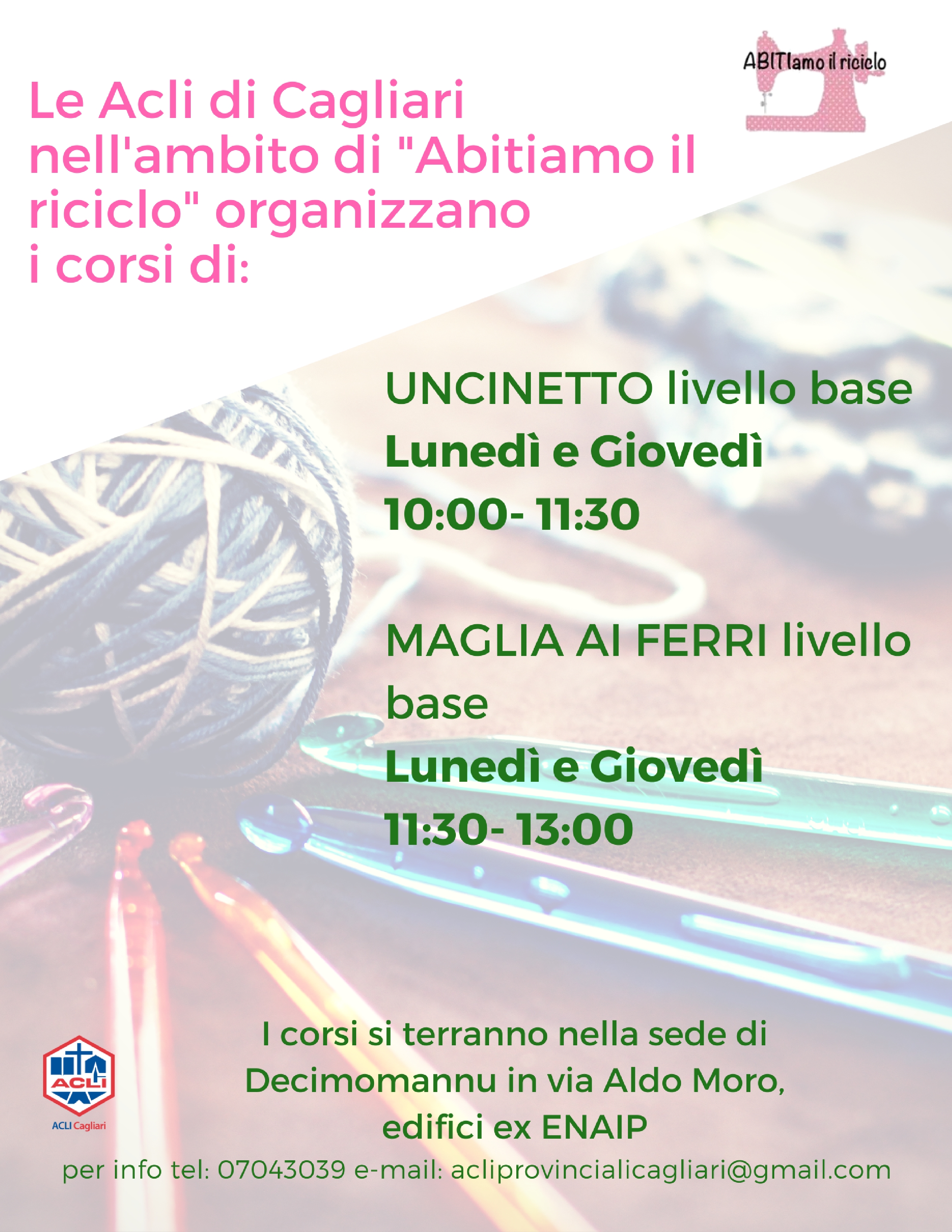 Riscoprire il valore del lavoro ai ferri e all’uncinetto a Decimomannu