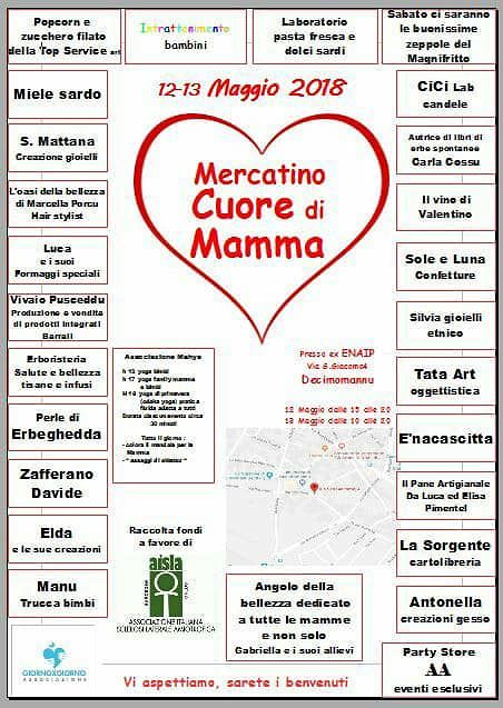 Decimomannu, il mercatino “Cuore di mamma”: commercianti uniti
