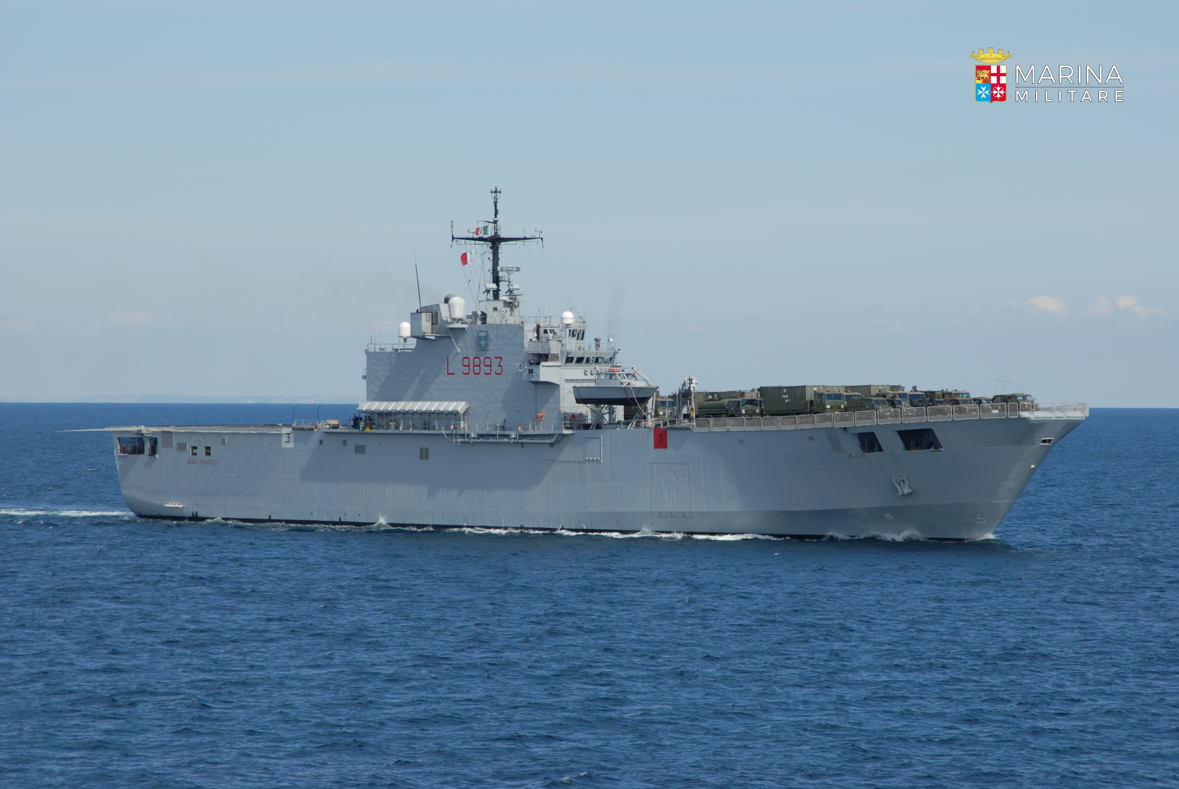La nave “San Marco” in sosta al porto di Cagliari: sarà visitabile al pubblico