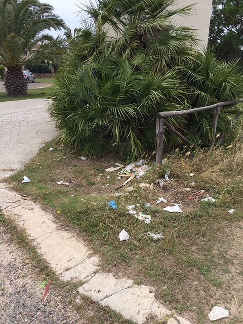 Costa Rei, la denuncia dei residenti: rifiuti nelle aiuole e sterpaglie ovunque