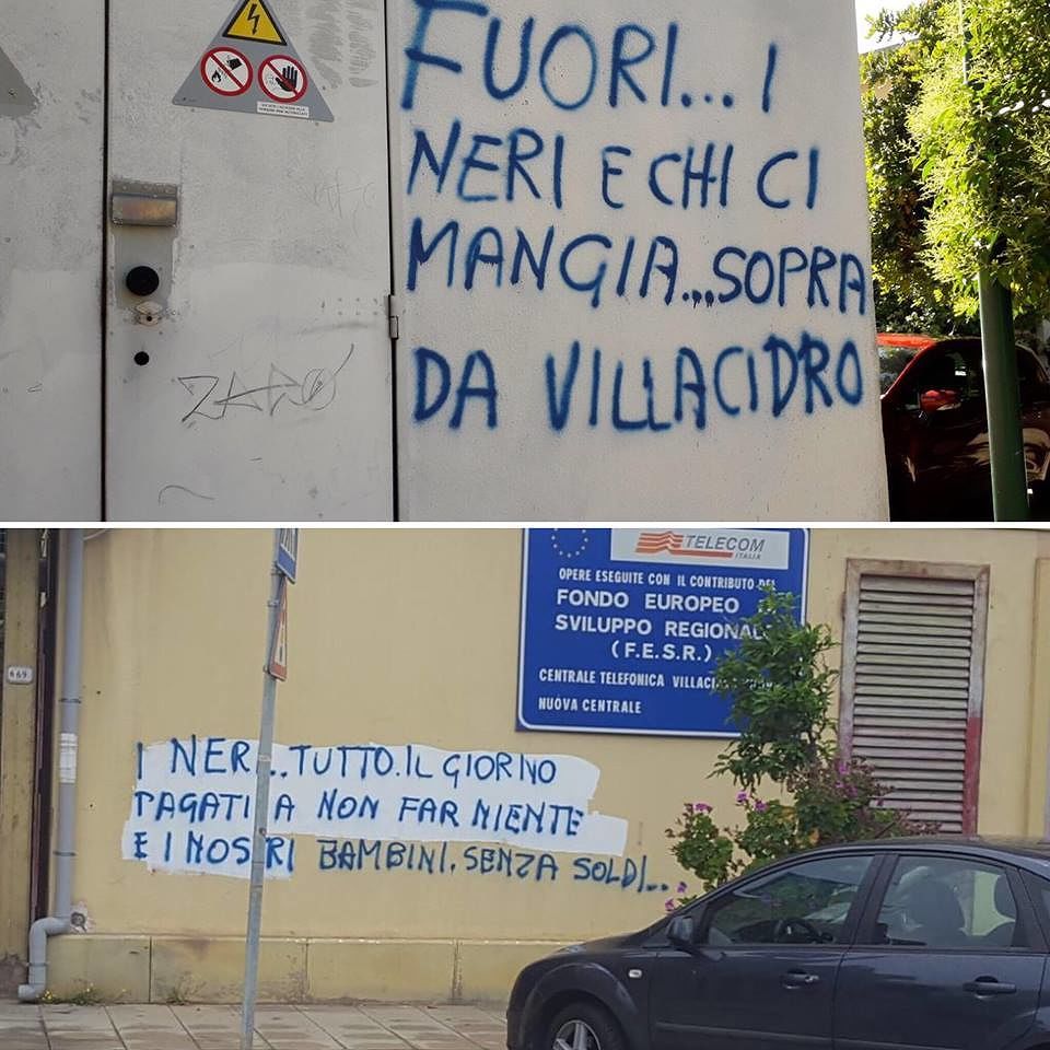 Villacidro, scritte razziste: “Neri pagati per non far niente e nostri bimbi senza soldi”