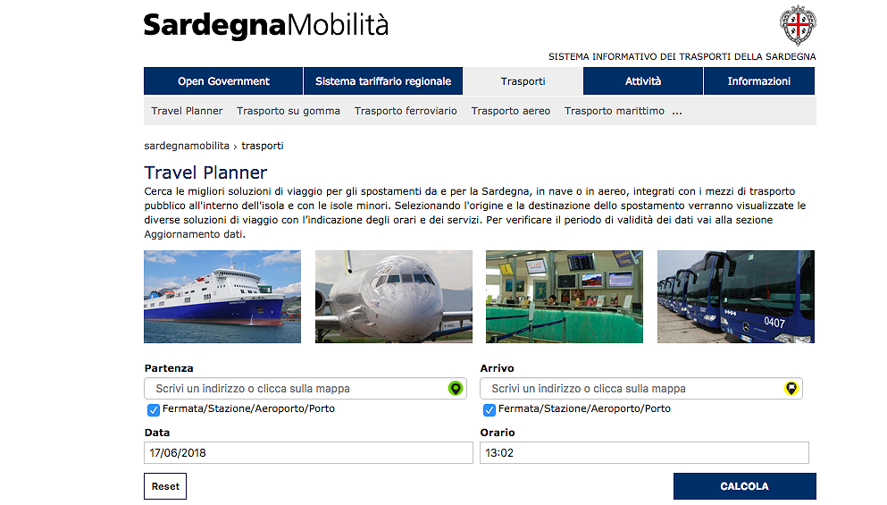 Trasporti Sardegna, operativo un nuovo travel planner