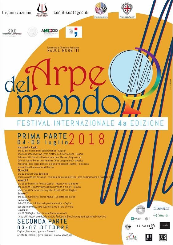 Arpe del Mondo, domenica 8 luglio concerto all’Hostel Marina di Cagliari
