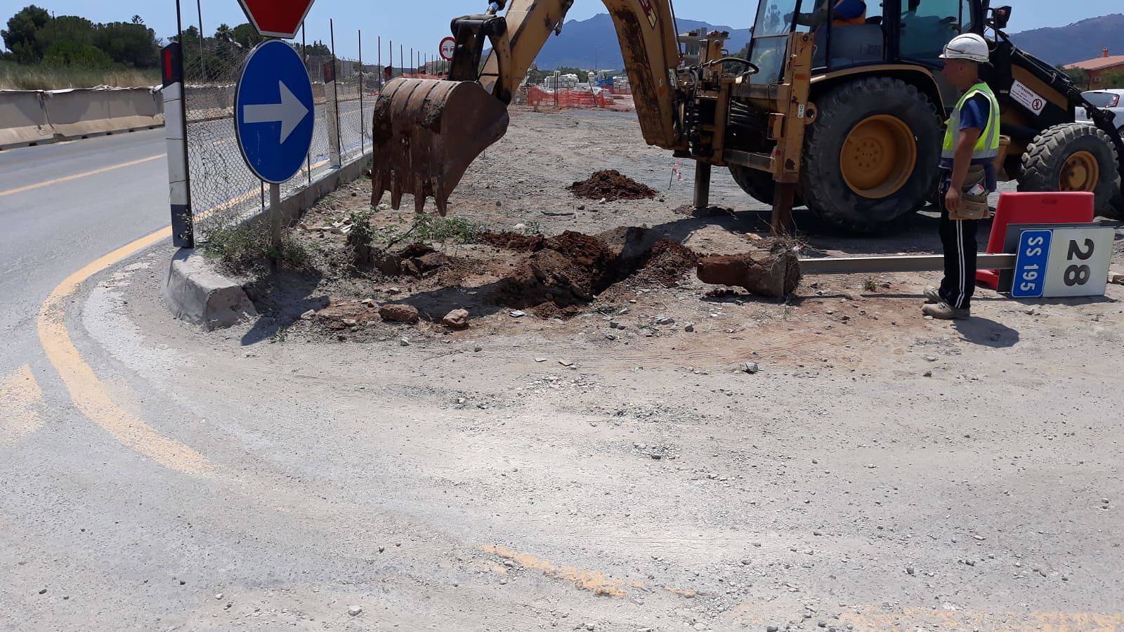 Pula, partiti i lavori di completamento della rotatoria sulla nuova Sulcitana