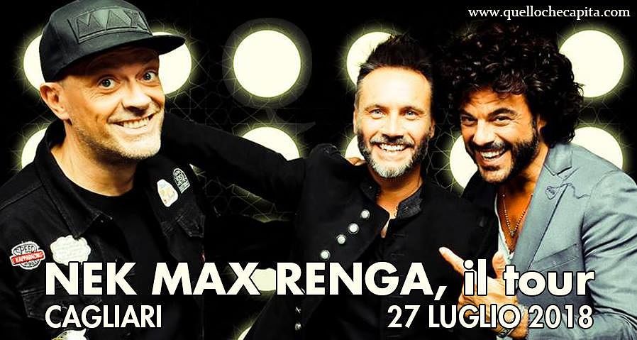 Francesco Renga, Max Pezzali e Nek a Cagliari: grande attesa, è corsa ai biglietti