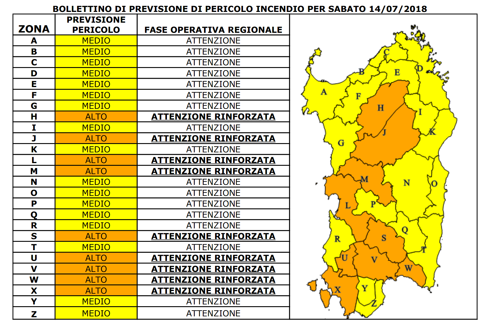 Massima allerta per gli incendi in Sardegna: il Cagliaritano tra le aree più a rischio sabato