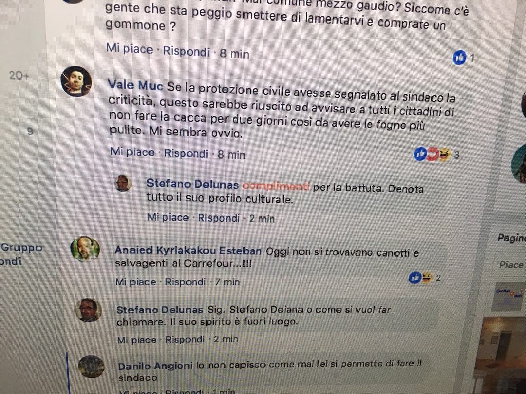 Scontro a Quartu dopo il nubifragio: volano parole roventi tra il sindaco Delunas e alcuni cittadini
