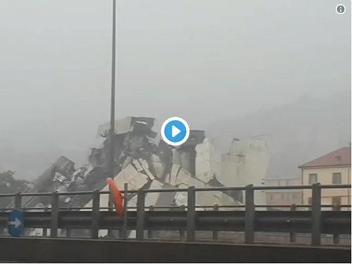 Genova, il momento del crollo del ponte Morandi: il video agghiacciante