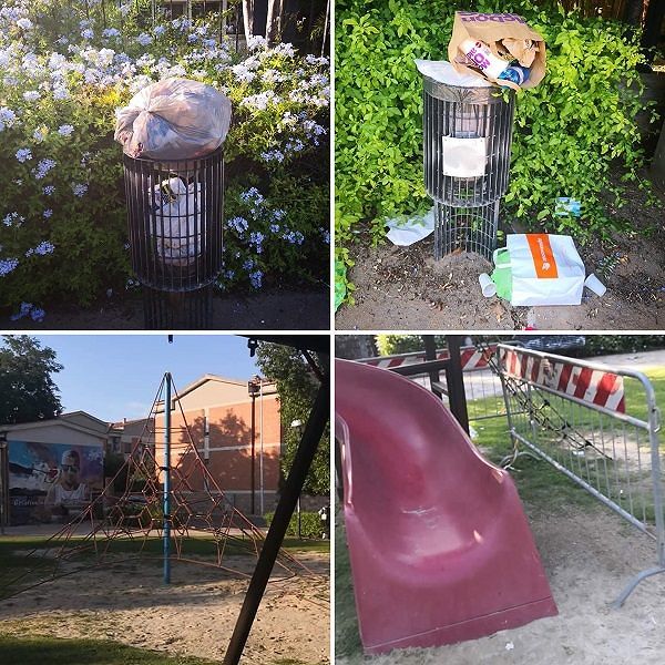 Cagliari, “al parco di via Talete rifiuti, giochi rotti ed escrementi: ecco dove giocano i nostri bimbi