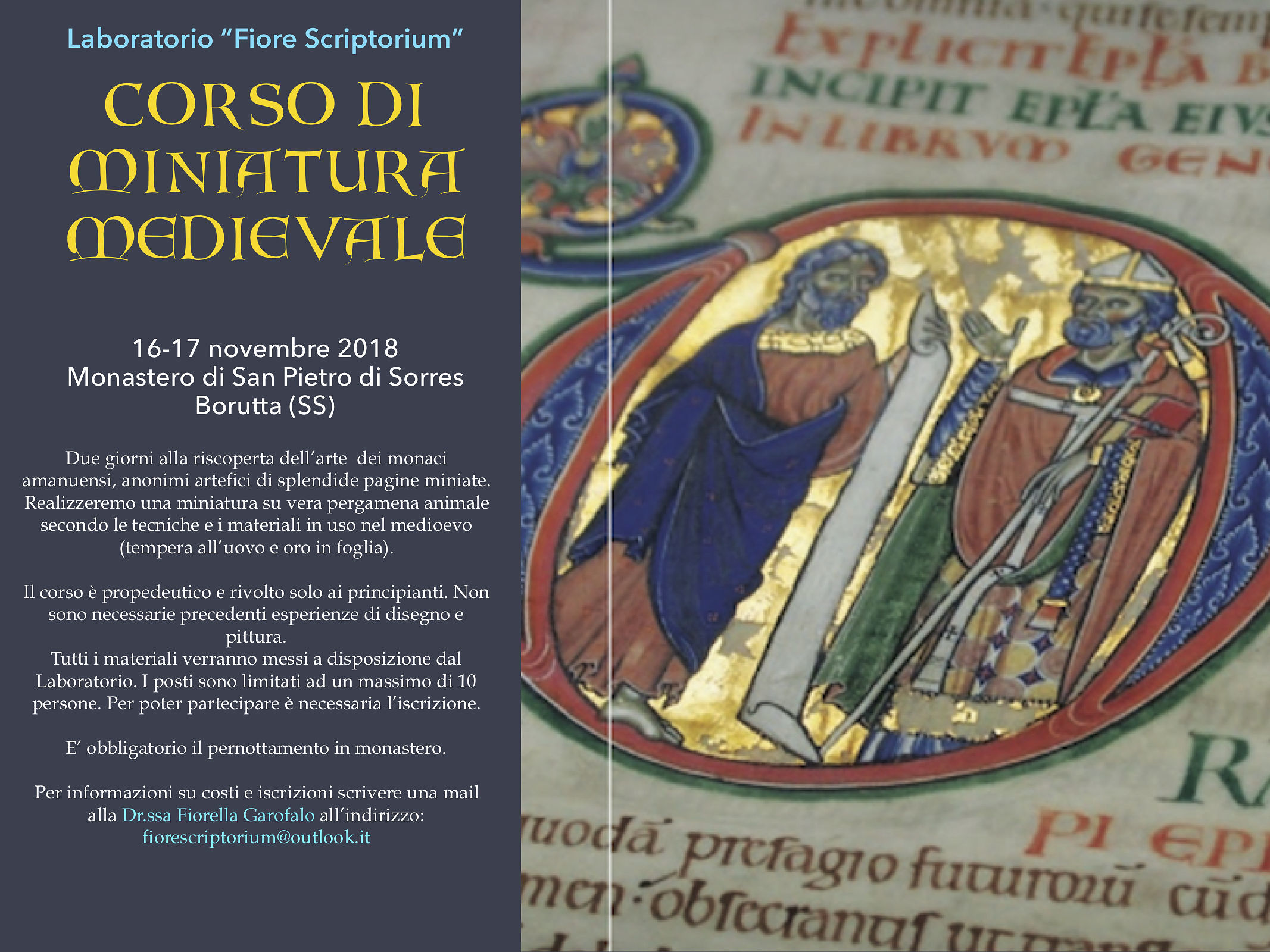 Corso di Miniatura Medievale a San Pietro di Sorres