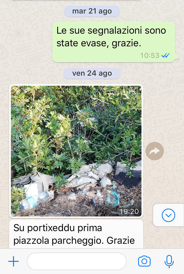 Sant’Antioco, successo per il servizio segnalazione discariche abusive su WhatsApp