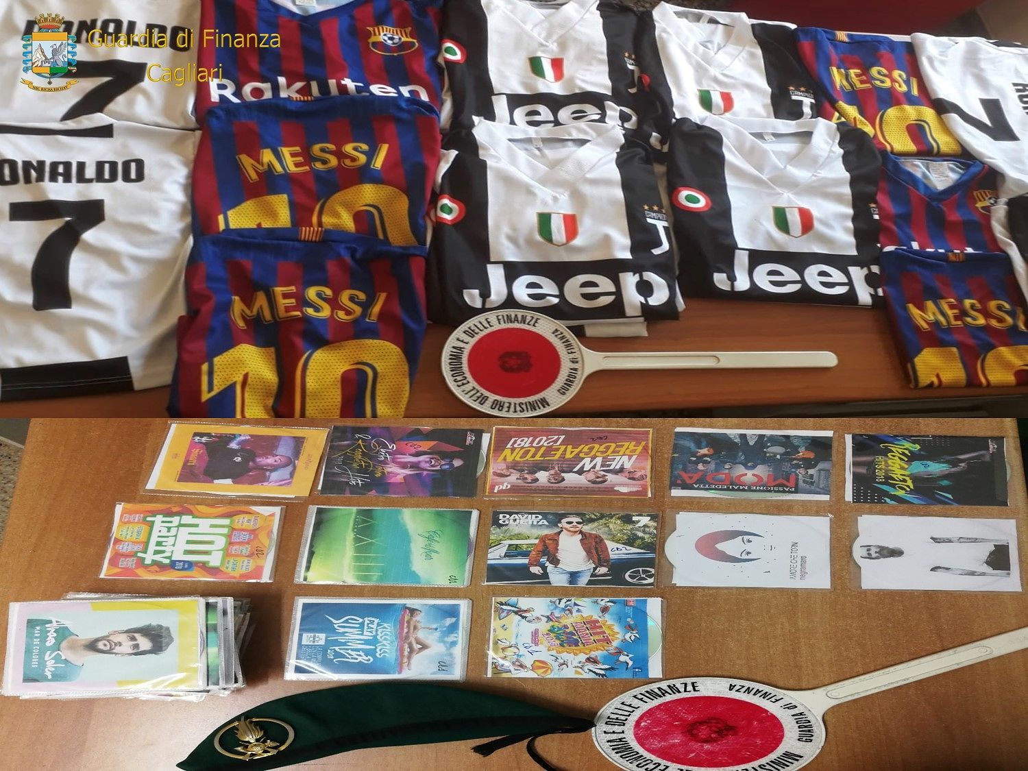 Cagliari, fermato al porto col furgone carico di maglie di squadre di calcio contraffatte