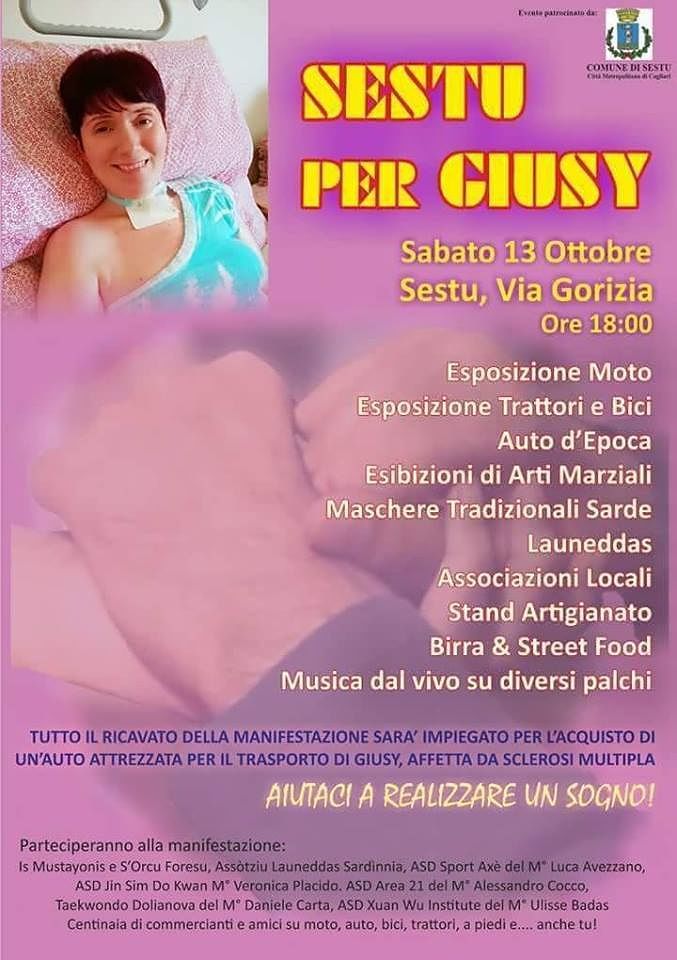 “Sestu per Giusy”, sabato 13 ottobre tutti insieme per realizzare un sogno