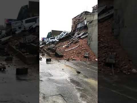 Sestu, si sbriciola e crolla il muraglione che separa Cfadda da Bricoworld: danni ingenti