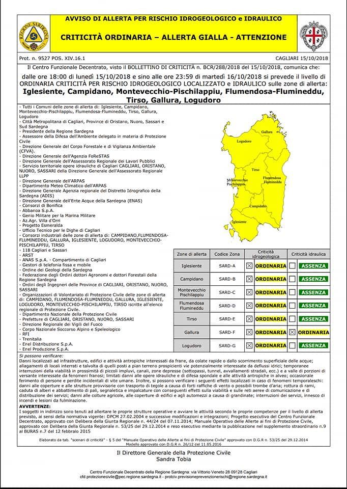 Allerta gialla, i sindaci di Pula e Capoterra: “Evitate gli spostamenti con le auto, non sostate lungo i fiumi”