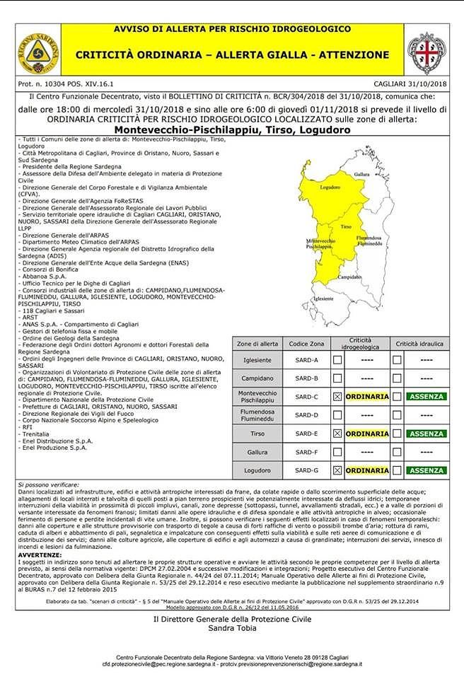 Allerta gialla sulla Sardegna dalle 16, ecco tutte le regole da seguire e le zone più coinvolte dal peggioramento meteo
