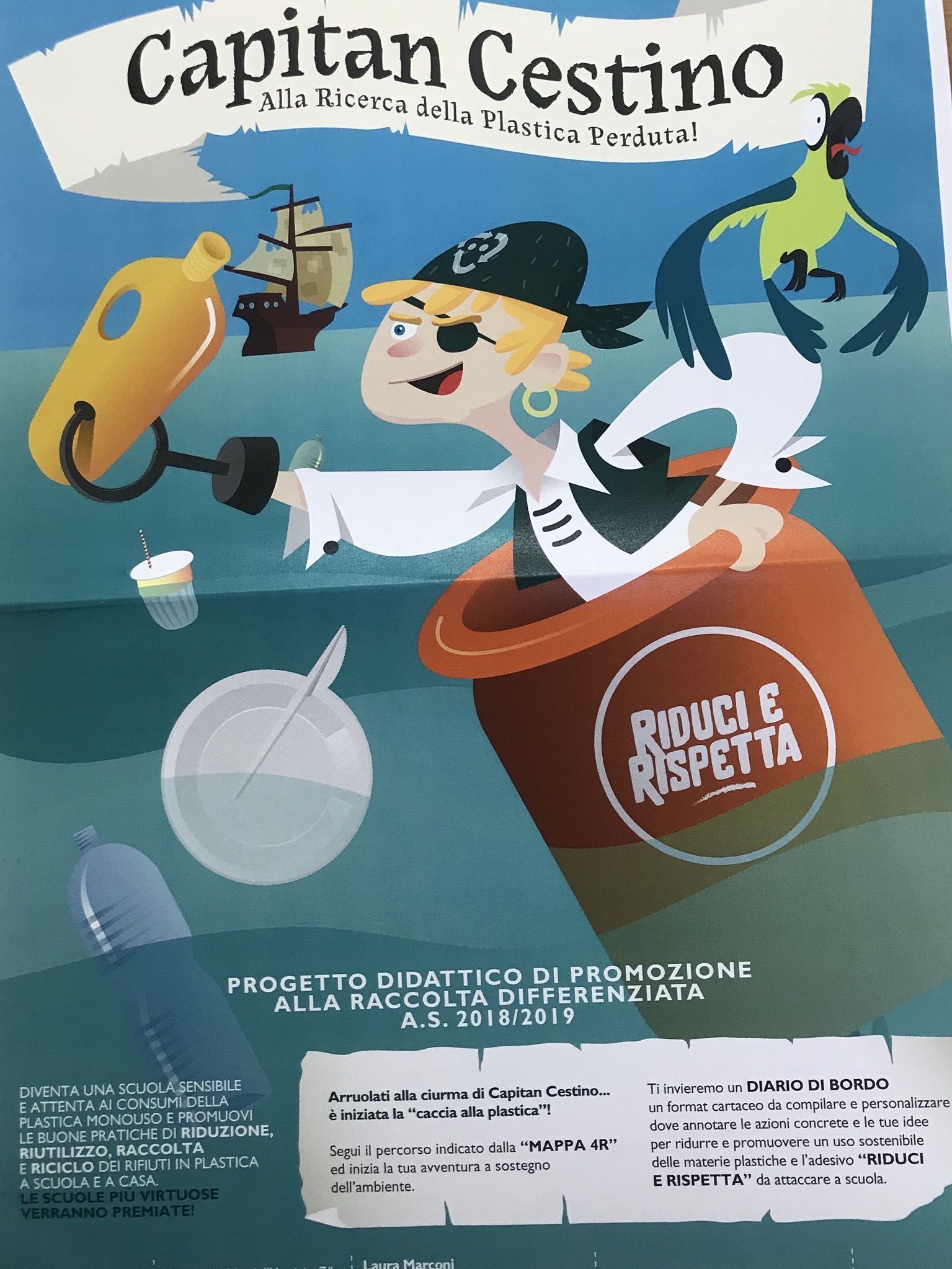 Capitan Cestino sbarca a Selargius, alla ricerca della plastica perduta