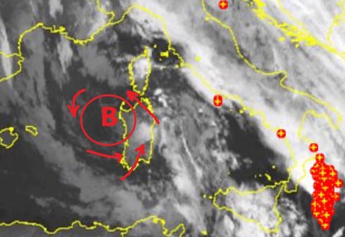 “Sardegna, nelle prossime ore piogge e rovesci con possibili venti forti e improvvisi”